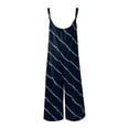 thumbnail image 4 of Voncos Pants for Women- Casual Sleeveless Loose Straps Printing High Waist Wide Leg Jumpsuit Rompers With Pocket Navy S, 4 of 4