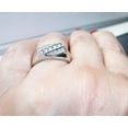 thumbnail image 4 of Round/Princess Cut Lab Created Diamond Men's Band Wedding Ring 14k White Gold Plated, 4 of 5