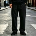 thumbnail image 6 of Smsaxvxz Men's Baggy Sweatpants Fashion Wide Leg Drawstring Sweat Pants Casual Joggers with Pockets Black XL, 6 of 6