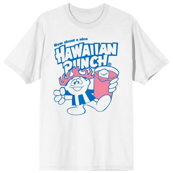 Hawaiian Punch Character Logo Adult White Crew Neck Short Sleeve T-shirt
-XS