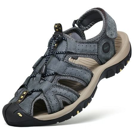 

Sandals Leather Durable Non Slip Outdoor Hiking Trekking Sandals Comfy Beach Water Shoes Spring And Summer