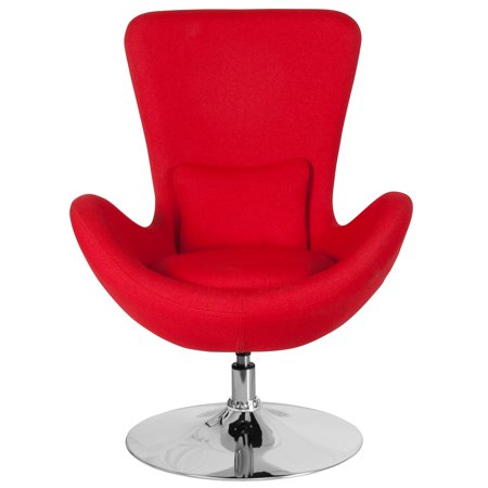 Flash Furniture - Egg Series Side Reception Chair with Bowed Seat - Red Fabric