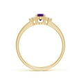 thumbnail image 2 of ANGARA Natural 0.4 Ct. Amethyst with Diamond Classic Ring in 14K Yellow Gold for Women (Ring Size: 3.5), 2 of 9