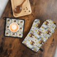 thumbnail image 5 of Gray Highland Cow Bathtub Sunflower Pattern Kitchen Oven Mitt and Pot Holder Sets 2 Pcs for Baking, Cooking and Grilling, Heat Resistant Up To 392 °F, 5 of 7