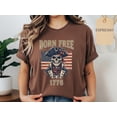 thumbnail image 2 of Teeso Vintage Patriotic Skeleton Tee, 1776 Shirt, Born Free Graphic Tee, Black M, 2 of 8