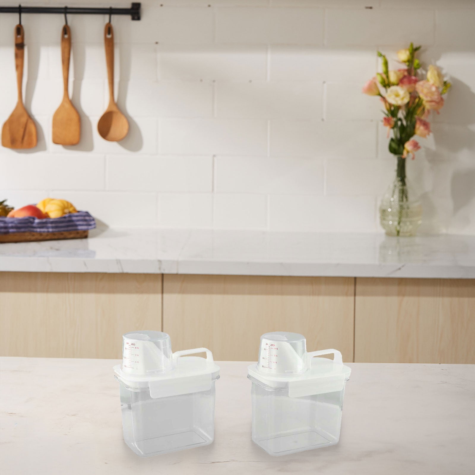 YLLSF Airtight Food Storage Container with Measuring Cup&Pour Spout-Sturdy,Convenient small