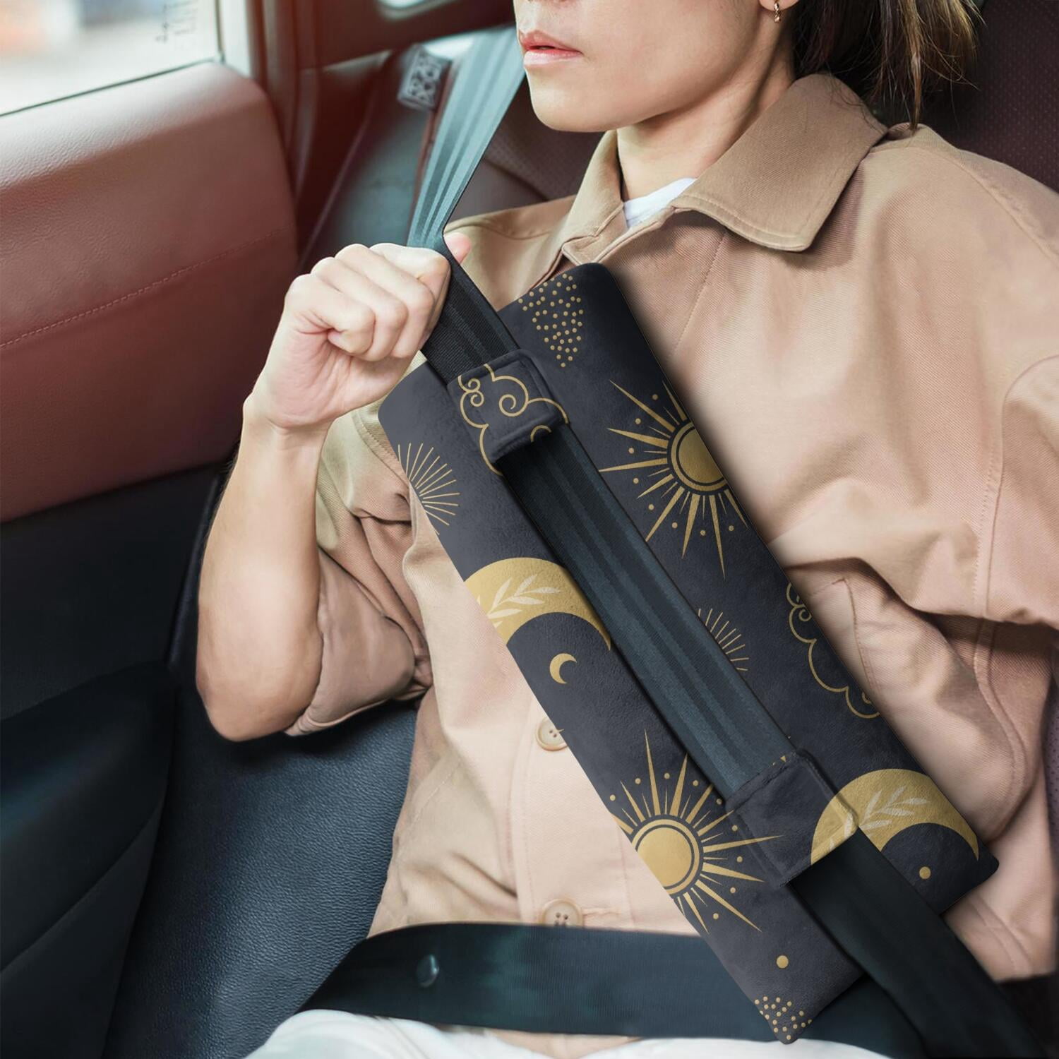 Bohemian Starry Night Seatbelt Pillow Chest Protector for Breast Surgery & Mastectomy Recovery