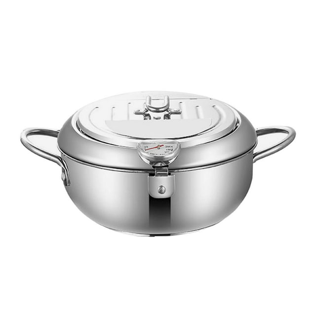 Japanese Deep Frying Pot, Oil Frying Pan, Multipurpose Tempura Soup Pot, Tempura 24cm