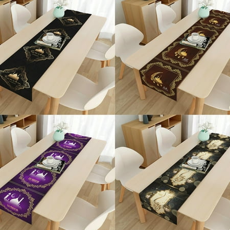 

Ramadan Decoration Table Runner with Gold Star and Moon for Ramadan Table Decor