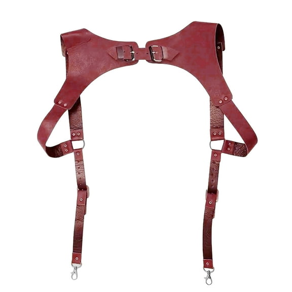 PU Leathers Suspenders for Men, Vintage Men Harness Punk Apparels Strap Chest Shoulder Belt Accessories