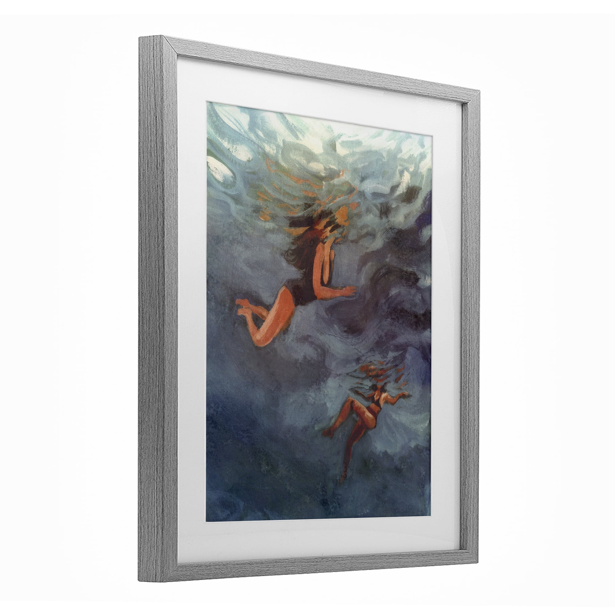 Stupell Industries Underwater Summer's Dance Gray Framed Print Under Glass, design by Victoria Barnes