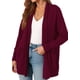 thumbnail image 4 of Suéter PRETTYGARDEN Cardigan Largo Abierto Cómodo Vino Tinto M, 4 of 5