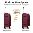 thumbnail image 2 of New York Xpress 3-Piece Softside Luggage Set, Expandable Spinner Suitcase with TSA Lock, Front Opening, 22/28/32 for Adult, Burgundy , WD8818, 2 of 10