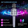 thumbnail image 2 of Karaoke Wireless Microphone, Bluetooth 5.0 Microphone with Speaker, Carpool Karaoke Portable Microphone for Kids Adults Handheld Interview Singing Outdoor Activity Host Tour Guide Mic, 2 of 10