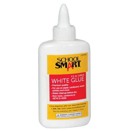 School Smart White School Glue  4 oz Squeeze Bottle  Pack of 48
