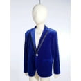 thumbnail image 3 of Miutii Kids Boys Velvet Gentleman Blazer One Button Dressy Suit Jacket Causal Party Formal Tuxedo Royal Blue 6, 3 of 9