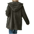 thumbnail image 6 of Lovzfmll Fall Jackets for Women, Solid Color Hooded Jacket, Plush Zip Up Fleece with Pockets, Fall Winter Clothing, 6 of 9