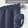 thumbnail image 6 of Vintage Striped Farmhouse Short Window Curtain Valances, Midnight Blue Modern Simple Lines Rod Pocket Kitchen Valances for Living Room Bedroom Bathroom Cafe 60" x 18", 6 of 8