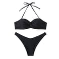 thumbnail image 1 of Conjunto de ropa de playa con estampado de Bikini y traje de baño dividido calado de Color sólido cómodo para mujer OAVQHLG3B Store  lin121212, 1 of 4