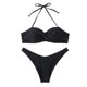 thumbnail image 1 of Conjunto de ropa de playa con estampado de Bikini y traje de baño dividido calado de Color sólido cómodo para mujer OAVQHLG3B Store  lin121212, 1 of 4