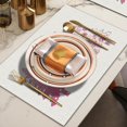 thumbnail image 4 of Pink Christmas Placemats, Pink Preppy Christmas Tree Placemats, Christmas Xmas Table Mats Washable Placemat for Kitchen Dining Room Winter Holiday Party Decoration 12x18 Inch, 4 of 6