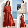 thumbnail image 2 of Quixlent Summer Dress for Women Plus Size Boho Short Sleeve Crew Neck Loose Long Dress Casual Flowy Beach A-line Dress, 2 of 8