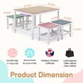thumbnail image 4 of Ktaxon 5Pcs Outdoor Kids Picnic Table, Child Wooden Table Set with 4 Chairs, Children Activity Furniture Set for Patio Porch Backyard (Khaki Table), 4 of 9