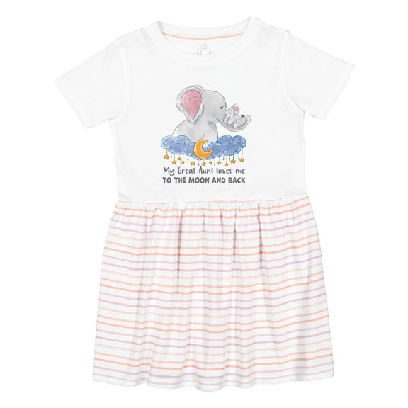 Inktastic My Great Aunt Loves Me to the Moon and Back Girls Toddler Dress