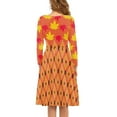 thumbnail image 2 of FKELYI Autumn Maple Leaf Women Dress Size 3XL Durable Women's Long Sleeve Dresses for Fall Stretchy Women Dress Long Sleeve Elegant,Happy Thanksgiving, 2 of 4
