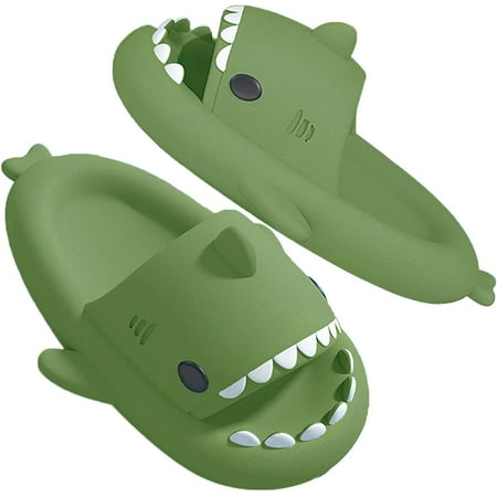 

KEXIKELE Fun Shark Slides Bathroom Shower Non-slip Slippers Outdoor Couple Slippers Summer Beach Slippers for Men and Women smiley face slippers
