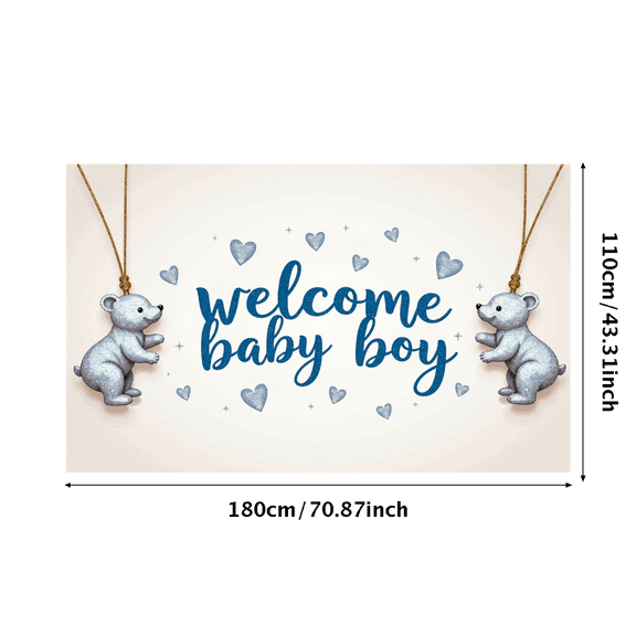 LUUFILx Welcome Baby Boy Backdrop Decoration Background Banner for Newborn Baby Shower Party Supplies Photography Props Event Decors Celebration