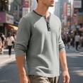thumbnail image 4 of Lzobxe Shirts for Men Long Sleeve Waffle Henley Casual Henley,Size S-3XL, 4 of 8
