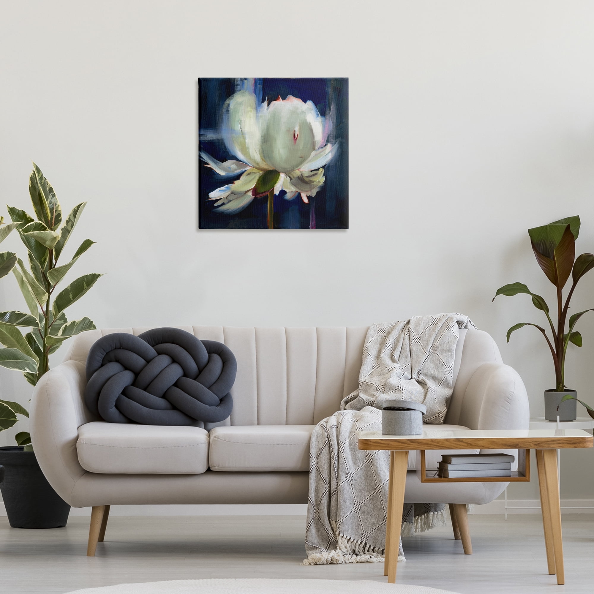 Stupell Industries Abstract Painted Flower Botanical & Floral Painting Gallery Wrapped Canvas Art Print Wall Art, 24 x 24
