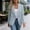 03 Light Blue, variant on YueHuiYing Women's Style Three-Quarter Sleeve Solid Color Lapel Button-Up Lightweight Casual Blazer Jacket