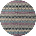 thumbnail image 1 of Ahgly Company Machine Washable Indoor Round Abstract Dark Goldray Area Rugs, 7' Round, 1 of 7