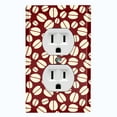 thumbnail image 1 of Metal Light Switch Wall Plate Outlet Cover (Coffee Espresso Mocha Bean Pattern Brown - Single Duplex), 1 of 2