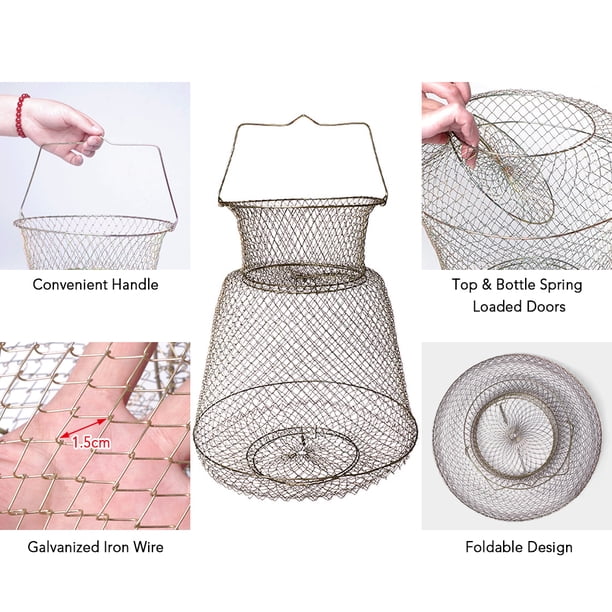 Filet à Poisson Flottant Cage de Pêche Fonction Assemblage Facile