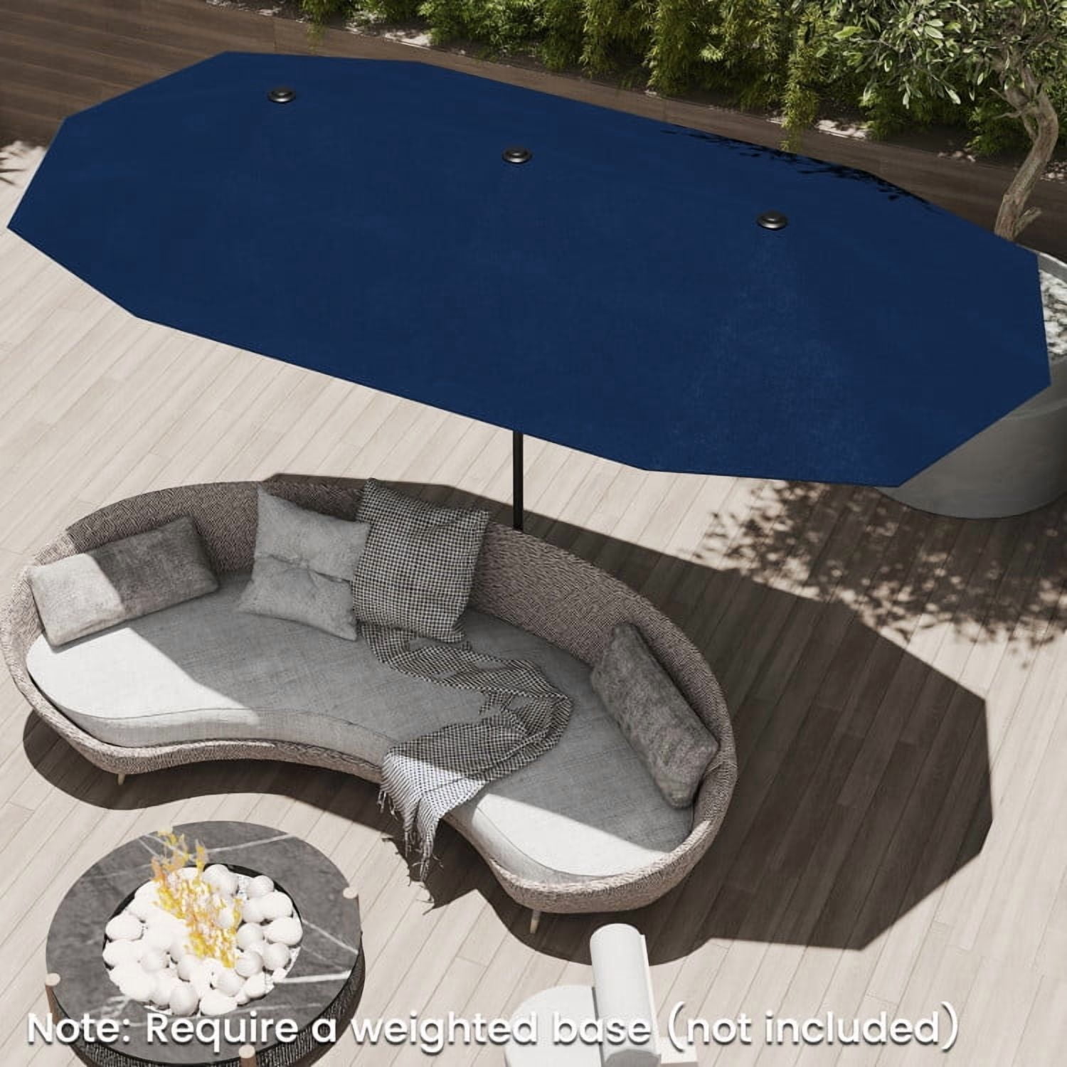GVN Outdoor Patio Umbrella,Patio Umbrella,13 FT Large Patio Umbrella Outdoor Double-Sided Table Market Umbrella with Crank Handle-Navy