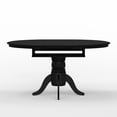 thumbnail image 4 of 7-PC - Oval Butterfly Leaf Dining Table + Slat Back Dining Chairs Dining Set in Black, 4 of 10