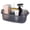 Clear Grey, variant on Large Cleaning Supplies Caddy Portable Shower Basket Supply Organizer with Handle Plastic Bucket Tool Storage for Bathroom, Bedroom, Kitchen, College Dorm, Garden, Dark Gray