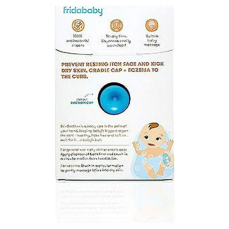 Frida Baby DermaFrida The SkinSoother Baby Bath Silicone Brush| Baby  Essential for Dry Skin, Cradle Cap and Eczema, 2 Count (Pack of 1)