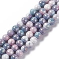 thumbnail image 1 of Electroplated Glass Beads Strands AB Color Plated Round Dark Slate Blue 8.5mm Hole: 1.2mm about 100pcs/strand 30.63 inch(77.8cm), 1 of 4