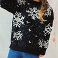 thumbnail image 7 of Lovskoo Merry Christmas Sweaters for Women 2023 Casual Long Sleeve Knitting Round Neck Sweater Blouse Tops Black, 7 of 7