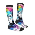 thumbnail image 3 of Vsdgher Cool Colorful Wolf Print Thigh High Socks Extra Long Stretchy Sock Women Over Knee High Opaque Stocking Daily Wear, 3 of 5