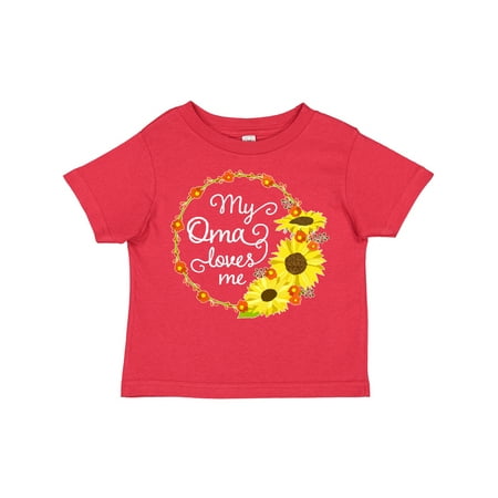 

Inktastic My Oma Loves Me with Sunflower Wreath Gift Toddler Boy or Toddler Girl T-Shirt