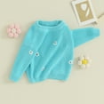thumbnail image 7 of Okbabeha Baby Girl Floral Sweater Toddler Sweaters Long Sleeve Knit Sweater Crewneck Sweatshirt Newborn Infant Fall, 7 of 7