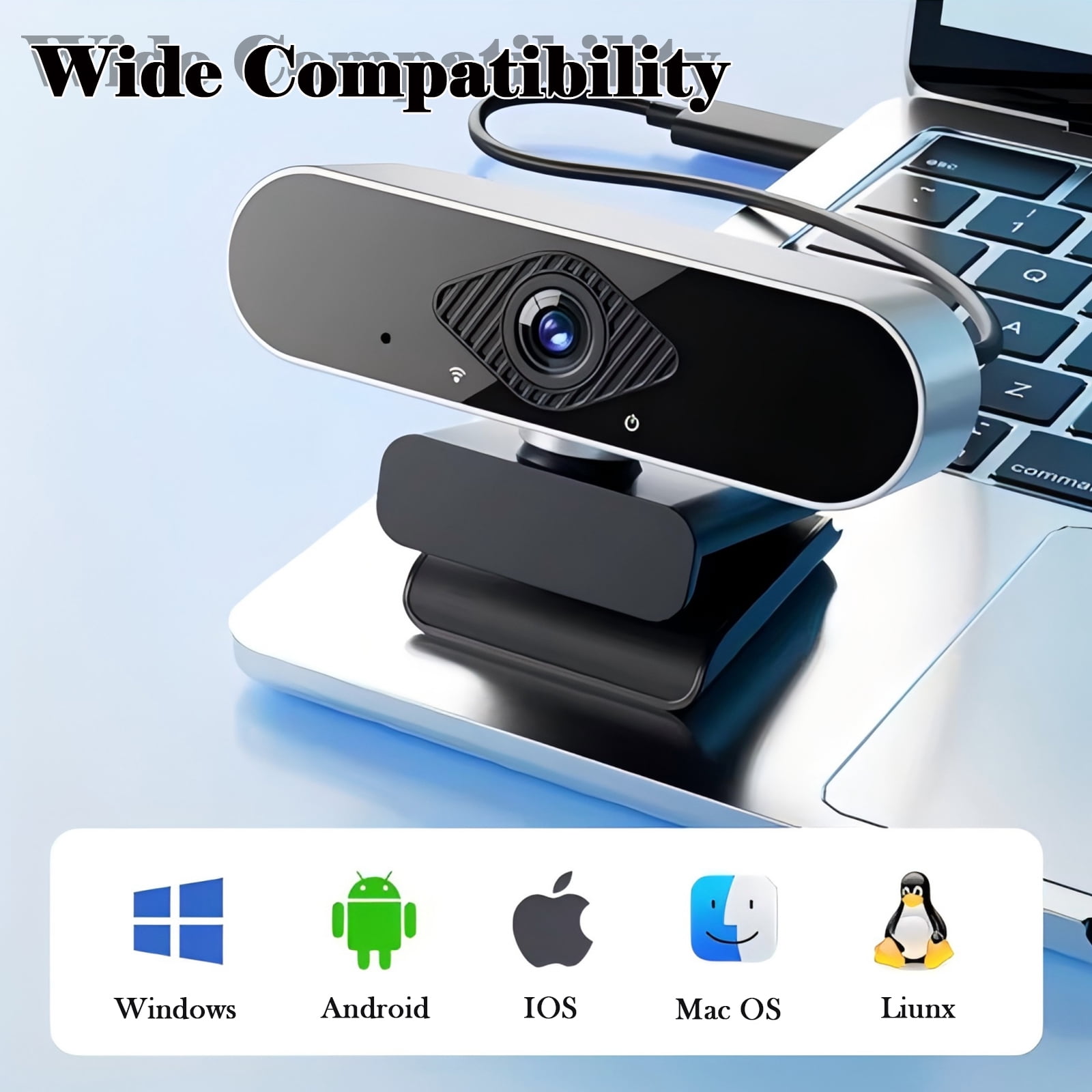 RONY 4K Auto Focus USB Webcam: Plug & Play Computer Camera with Noise-Canceling Mic for Desktop Laptop PC