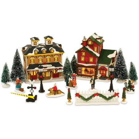 21-Piece Christmas Village Set - Walmart.com