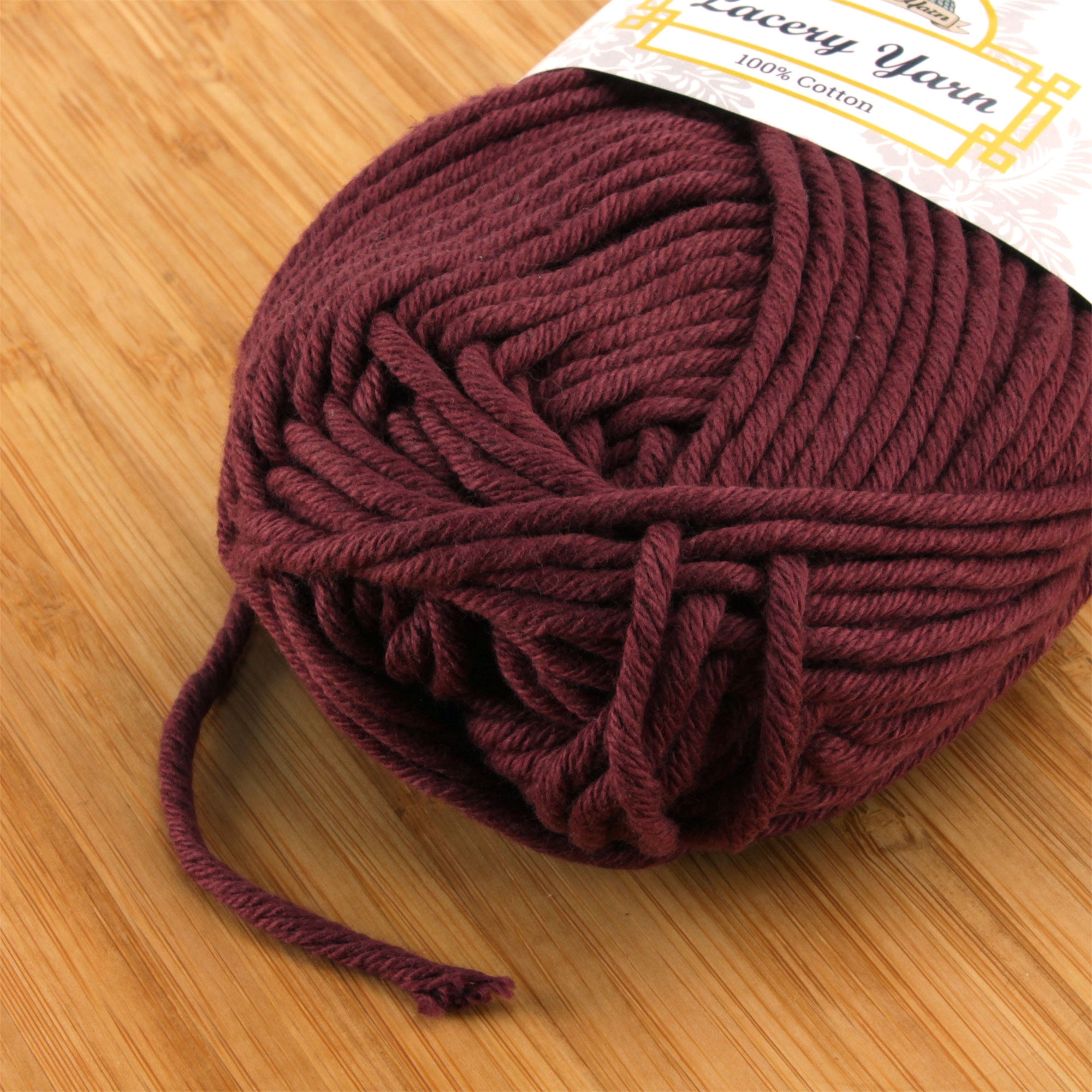JubileeYarn Lacery Yarn - Chunky Cotton - 100g/Skein - Plum Raisin - 4 Skeins
