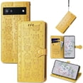 thumbnail image 2 of for Google Pixel 6A Wallet Case, Cat Dog Cartoon Cute Style with ID Card Holder PU Leather Flip Phone Cover Case for Google Pixel 6A MG Yellow, 2 of 14